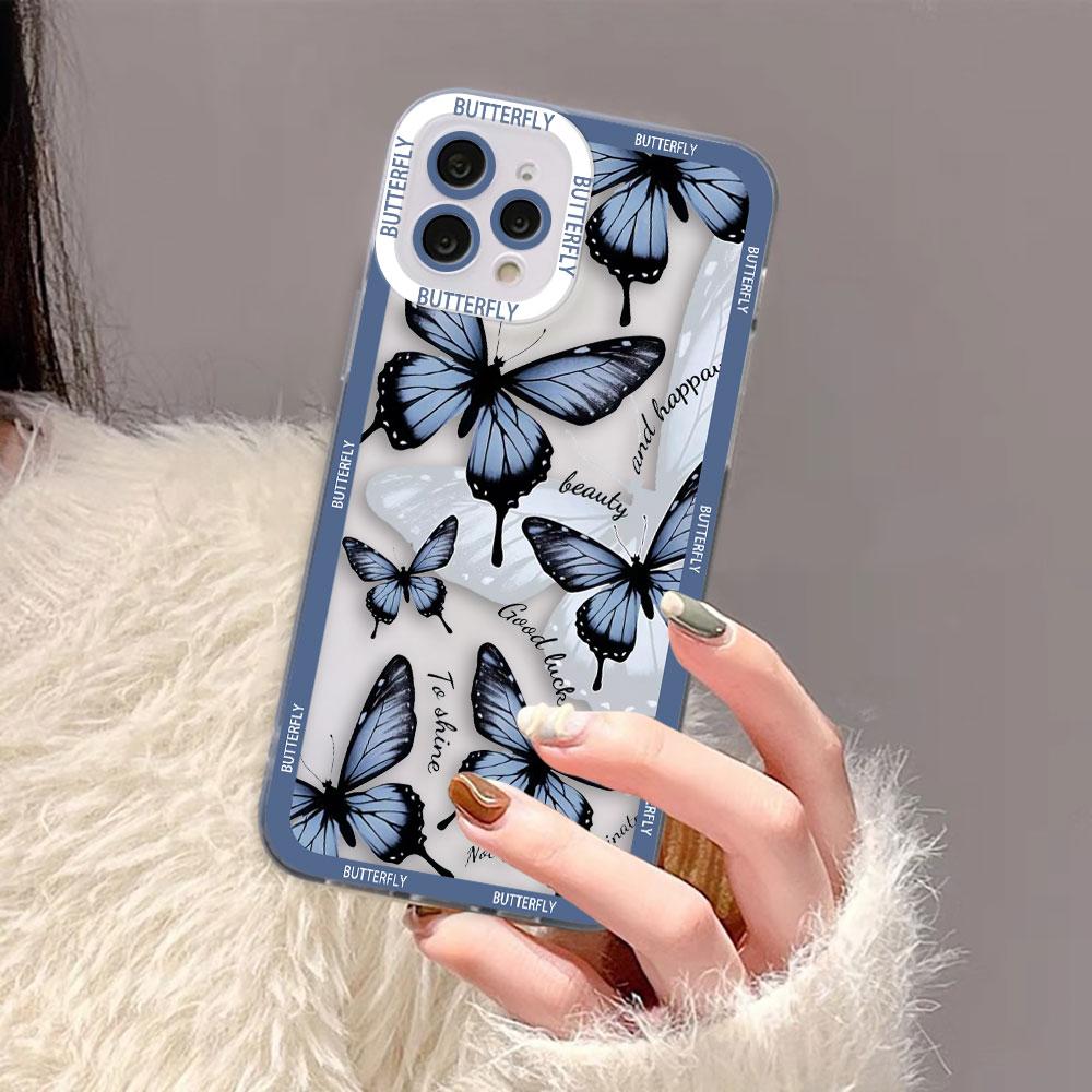 Красивые Цветы Бабочки Прозрачный Чехол Для Телефона Для Xiaomi 15 15T POCO X7 X6 X5 X4 X3 NFC GT F3 F5 M7 M4 M3 11 11T LITE Чехол Обложка