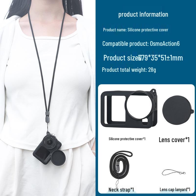 Силиконовый защитный чехол Qiye для DJI Osmo Action 6 - Защита от царапин, ударопрочный