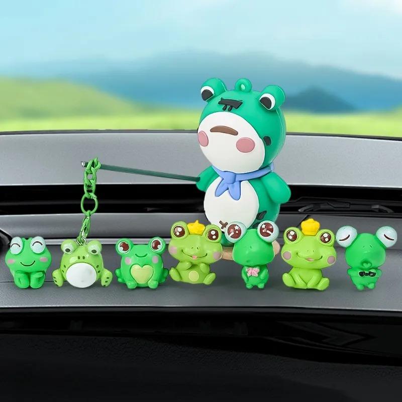 Мини-скульптура Лягушка-принц Креативные украшения для центральной консоли автомобиля, дома, сада, рабочего стола, поделки из мультяшных кукол своими руками, орнамент