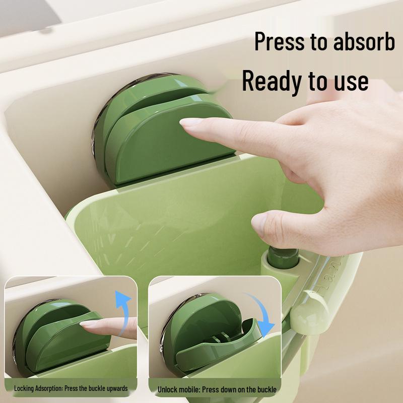 Triangular Sink Suction Cup Drain Basket for Leftovers & Tea Residue Filtering