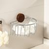 Wall Mounted Suction Cup Storage Rack Hollow-out Stainless Steel Bathroom Organizer Shelf Detachable Reusable Tissue Holder Home