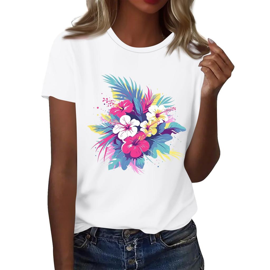 Женская мода повседневная футболка с круглым вырезом и короткими рукавами, топ, футболка, топ