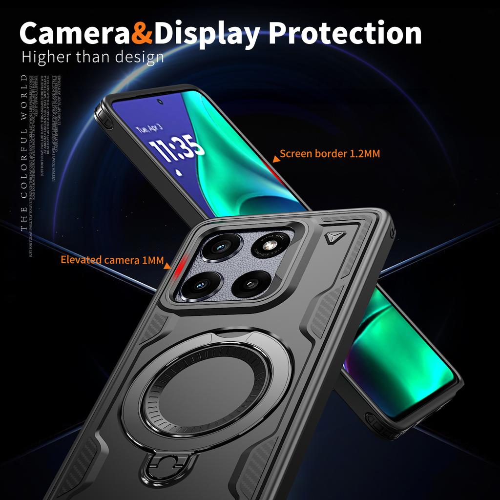 Ударопрочный чехол-броня для Motorola Edge 60 Pro Fusion G Play 2026 Power Stylus 5G 2026 Вращающаяся на 360° магнитная подставка Задняя крышка
