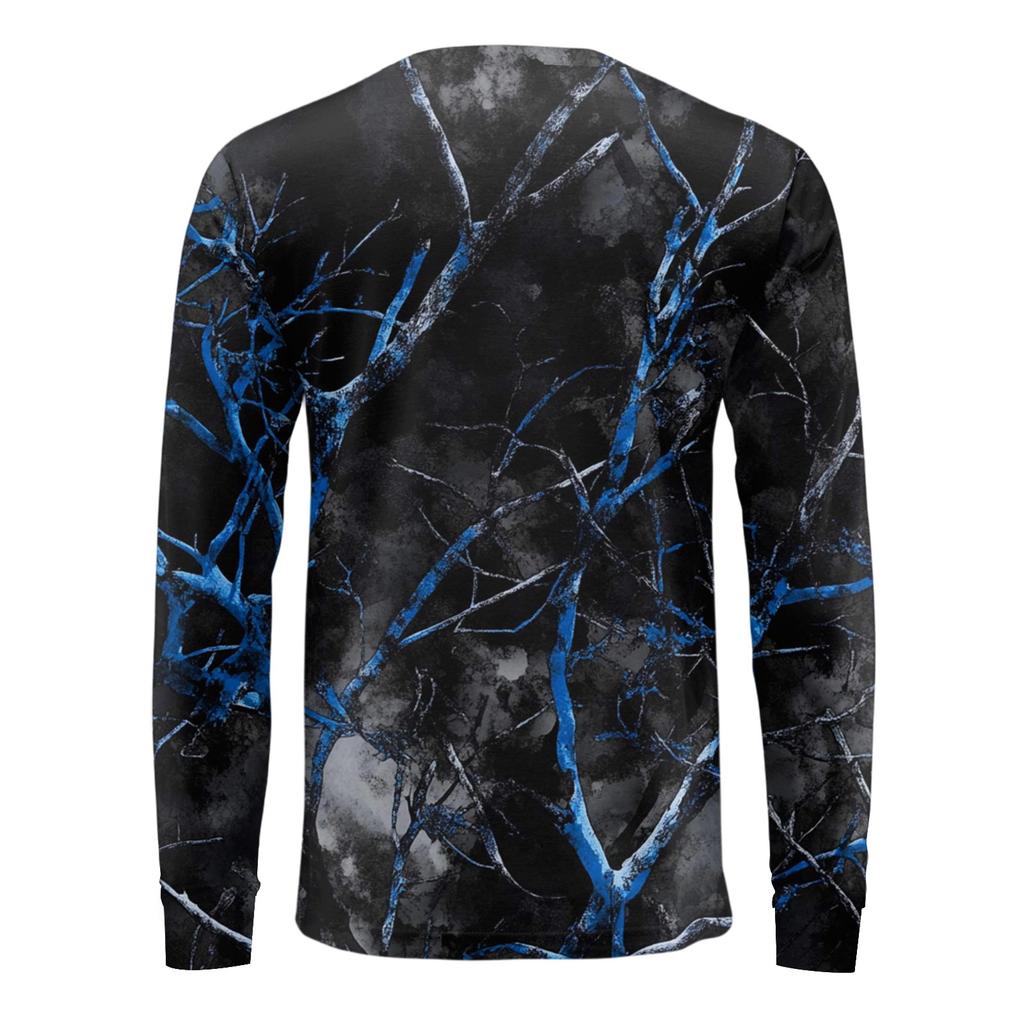 Мужская футболка с V-образным вырезом, повседневная, модная, с принтом, с длинным рукавом