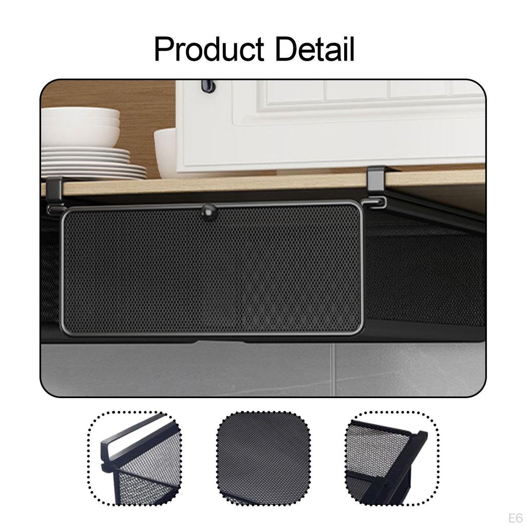 Cabinet Sliding Organizer Under Shelf Basket, Hanging Pullout Drawer Basket for