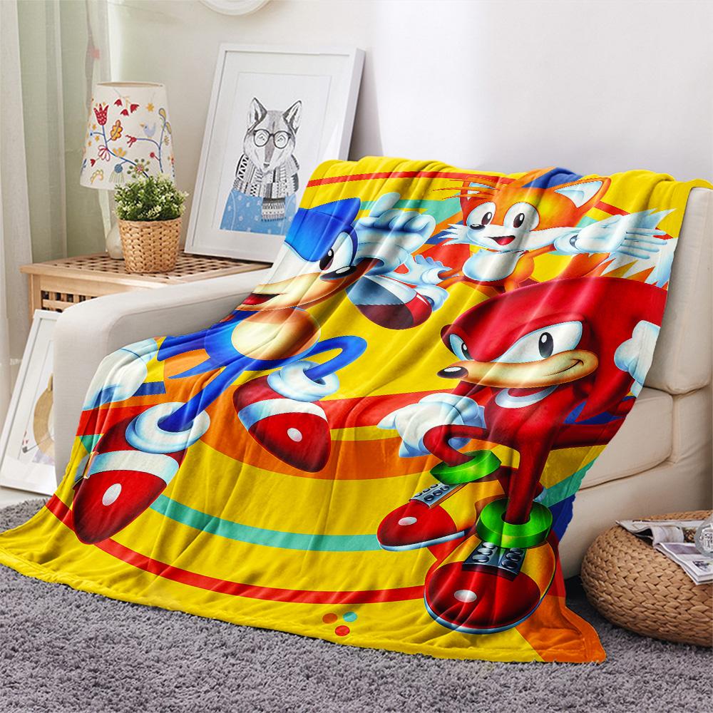 Team Sonic Flannel Blanket, High quality Comfortable for All Seasons, Home Decor, Warmth and Comfort