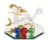 Fourcart Handmade Glass Feng Shui Lucky Dragon, Size: Dragon Width: 10cm, Mirror Width: 111cm, FG109XS