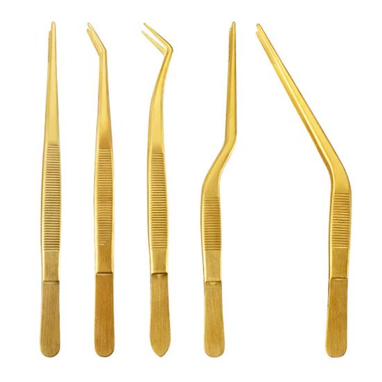 5 шт. Кухонные щипцы из нержавеющей стали для еды, профессиональный набор пинцетов для шеф-повара для точного захвата, для приготовления пищи, выпечки, сервировки, украшения тортов