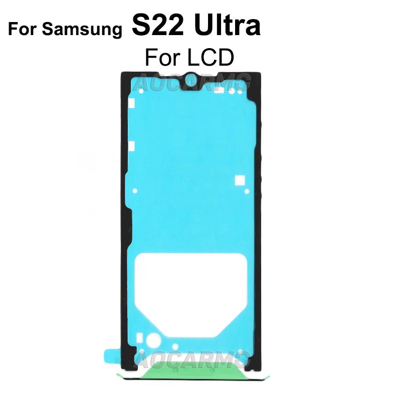 Aocarmo For Samsung Galaxy S22 Ultra S22u Front Screen LCD Adhesive Back Adhesive And Back Cover Waterproof Sticker Glue