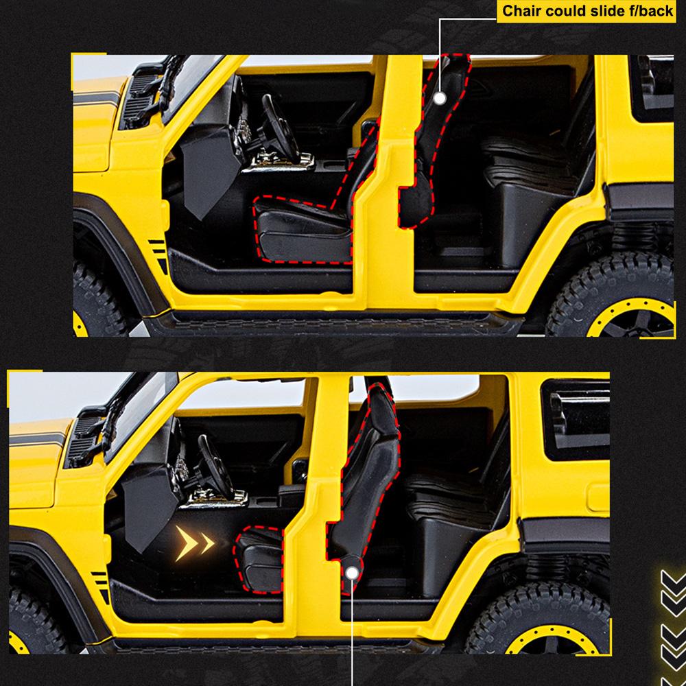 1/24 Танк Внедорожник 300 Border Limited Edition Модель автомобиля из сплава Литая металлическая игрушка Модель внедорожника Звуковая и световая модель автомобиля Детский подарок