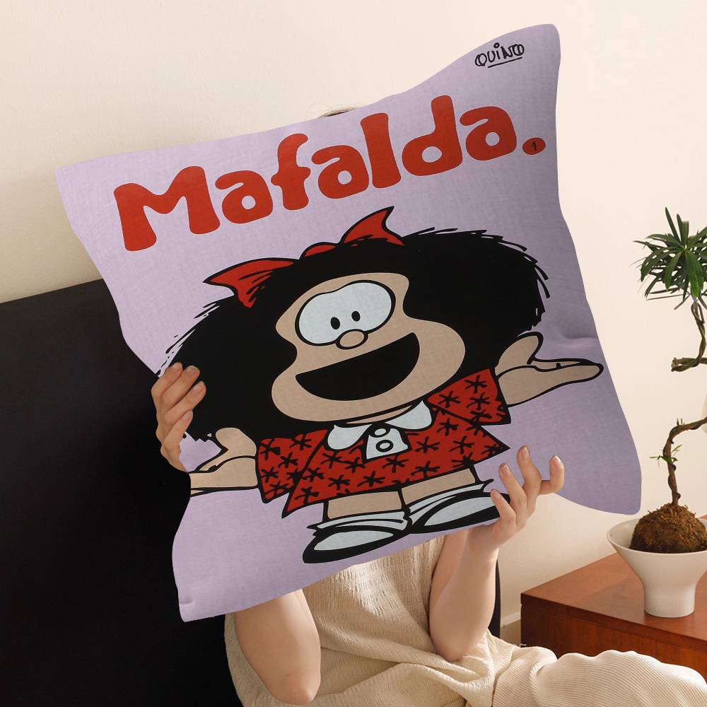 Cartoon M-Mafalda Maple Design Cushion Cover Happy Autumn Harvest decor Holiday Decorati Pillow Cover