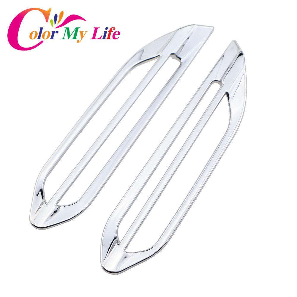 Color My Life 2 шт. ABS хром внутренняя отделка вентиляционного отверстия для кондиционирования воздуха наклейка с блестками для Peugeot 2008 208 2013-2017