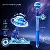 Rotating Planet Black Gel Pen: Floating Push-Button, Smooth 0.5mm, Quick-Drying, Water-Based Ink