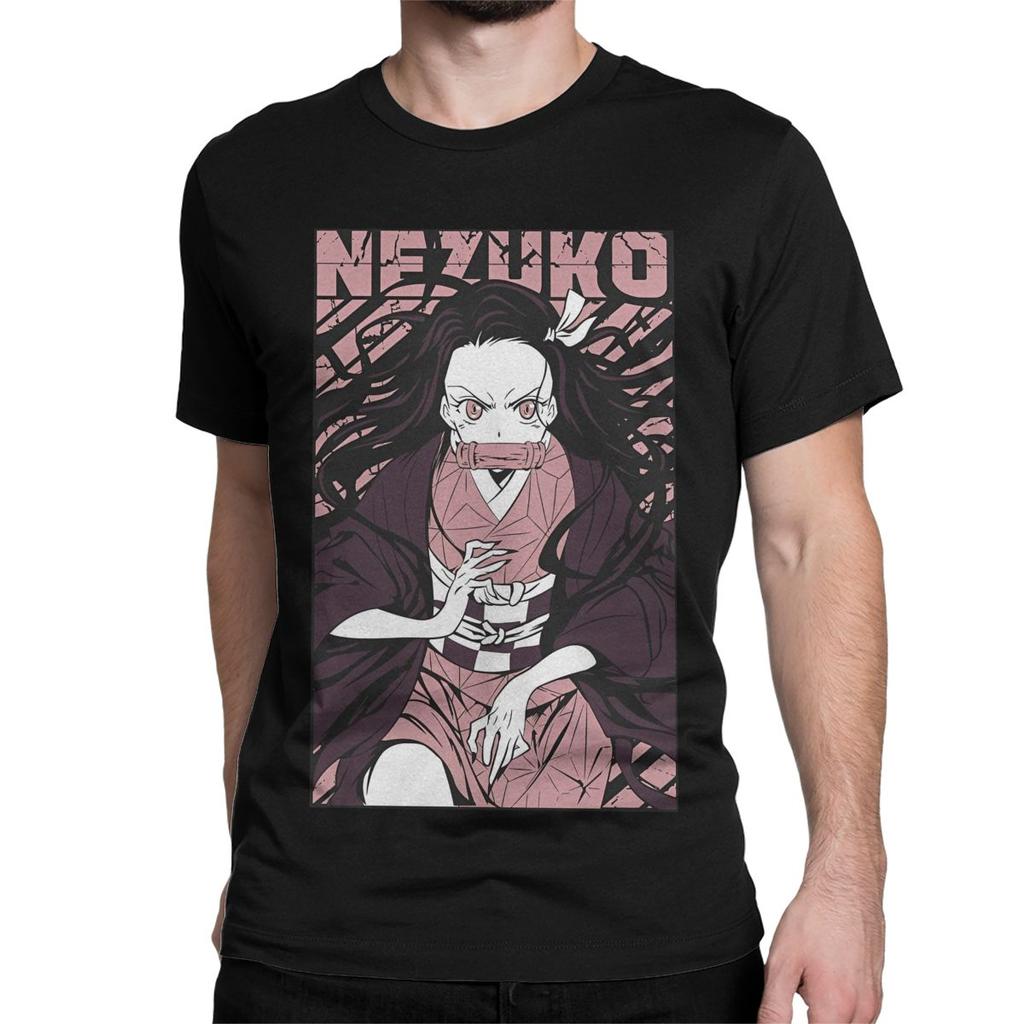 Men Women TShirts Nezuko Kamado Kawaii Anime Japan 100 Cotton Tees Short Sleeve Demons Slayers Kimetsus T Shirts Tops Printed