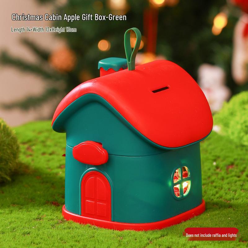 Рождественский Вечер Яблочная Подарочная Коробка - Креативная Упаковка для Конфет в Виде Маленького Домика для Детей