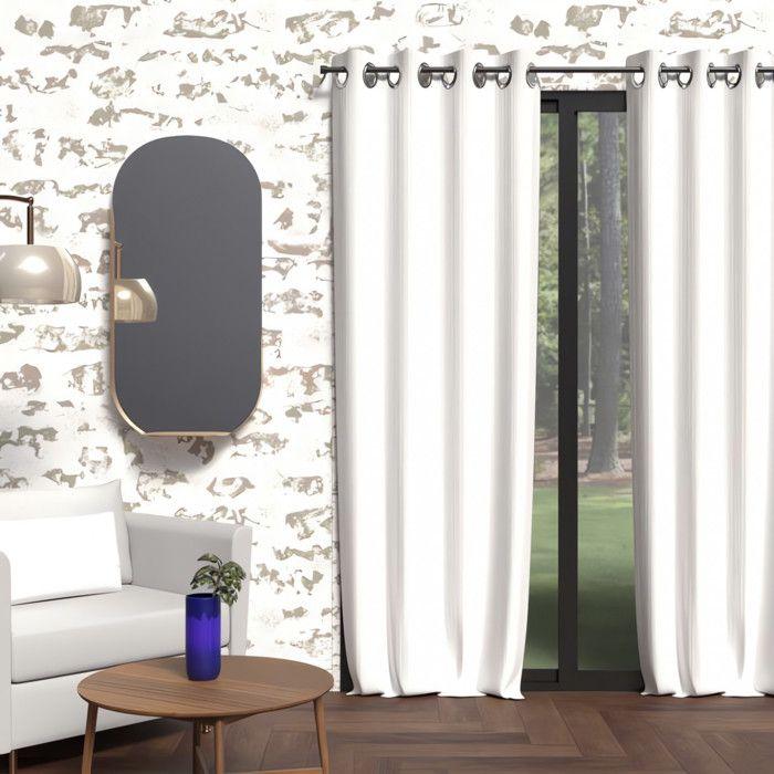 Insulating Eyelet Curtain 135x250 Cm BOHEME White, by Soleil d'Ocre