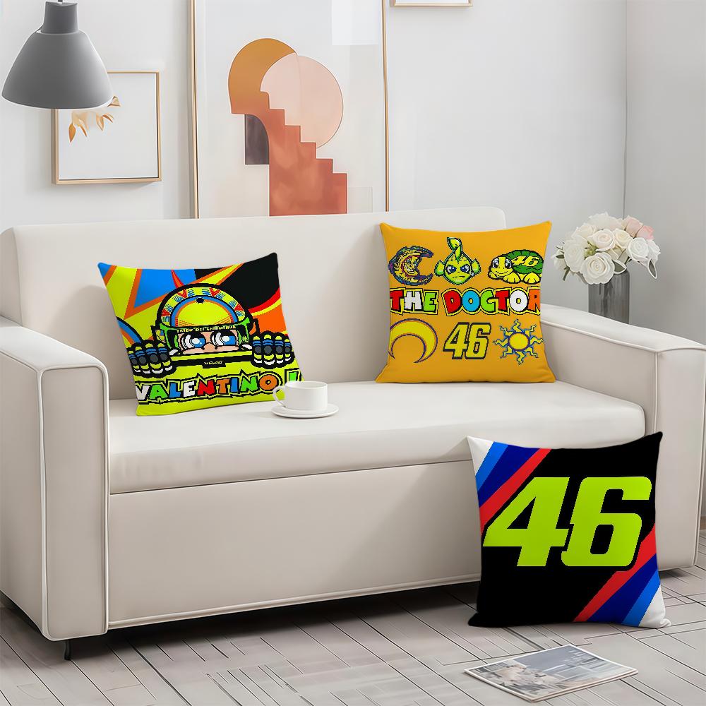 Motorcyclist RRRossiES 46 cushion cover Birthday Anniversary Gifts Double Sided Printed Zipper Cushion Cover