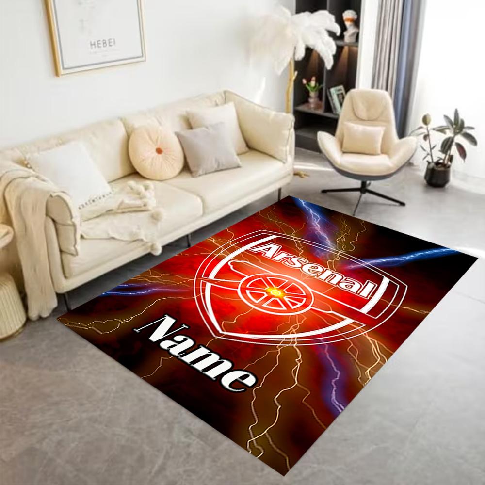 Arsenal Crest Personalized Name Carpet Suitable for Balcony Hallway Bedrooms Entryway Antislip Carpet Decorate Offices