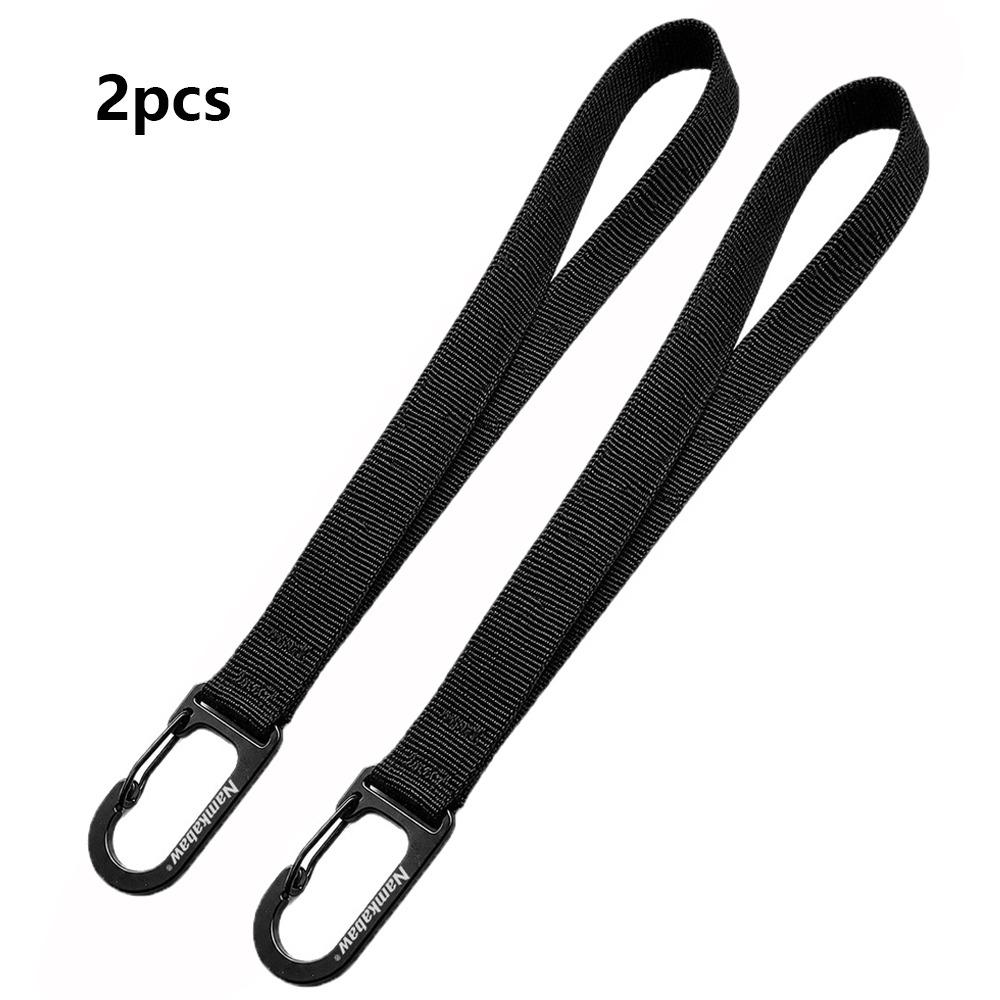 2pcs Multifunctional EDC Quick Clip Carabiner Black Hanging DIY Backpack Keychain for Electric Bike