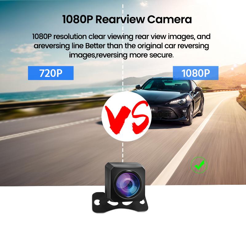 E-ACE Auto Black Box Car Dvr Streaming Media Mirror Dash Camera 10 Inch FHD 1080P Video Recorder Support 1080P Rearview Camera