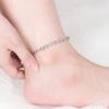 925 Серебряный пляжный ножной браслет для женщин, богемные простые браслеты с двойной цепочкой, летний браслет на ногу, ювелирные изделия