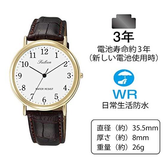 Мужские аналоговые водонепроницаемые часы Citizen QQ с кожаным ремешком Q996-104 Коричневые.