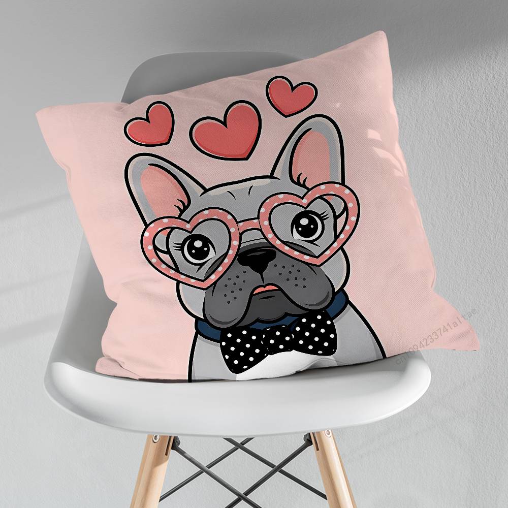 Cartoon Drench Bulldog Pillow Case For 30x30cm45x45cm55x55cm For Home Bedroom Decoration And Protector
