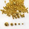 Round Gold Color Plated Acrylic Beads Lot 4mm 5mm 6mm 8mm 10mm 12mm DIY Jewelry Making Accessories