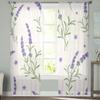 Красивые винтажные прозрачные шторы с цветами лаванды для гостиной, спальни, кухни, тюлевые занавески, декоративные прозрачные панели для дома