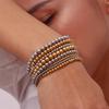 Simple Vintage Gold Silver Stainless Steel Elastic Bead Bracelet Punk Rock Style Party Accessories Jewelry
