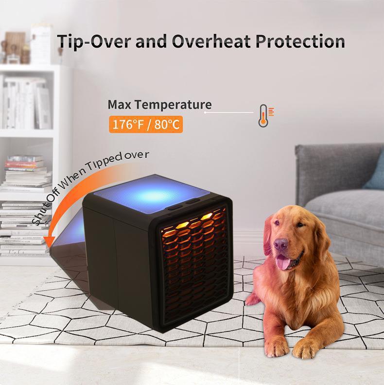 Компактный HandyHeater: Мини настольный вентилятор-обогреватель с низким уровнем шума для дома или офиса