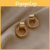Trendy Fashionable Geometric Alloy Circle Earrings For Women 2023 Spring Style