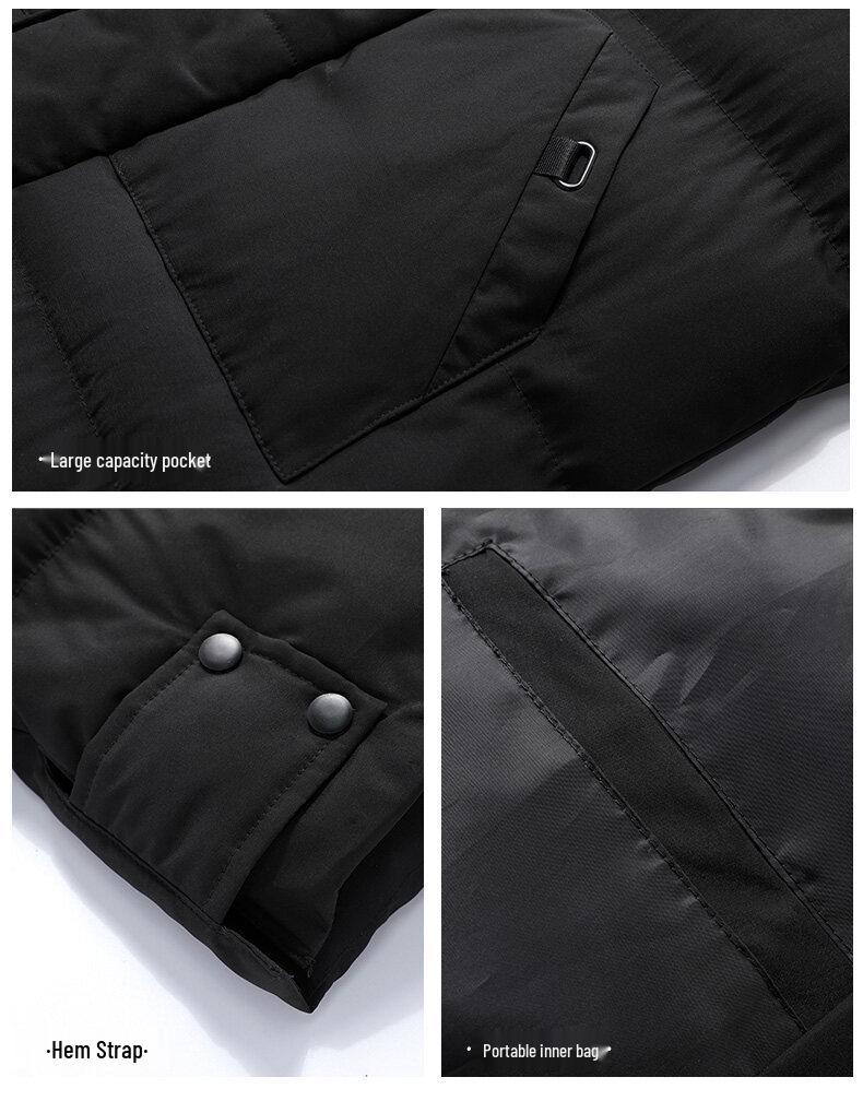 Мужская зимняя хлопковая куртка средней длины большого размера, утепленная