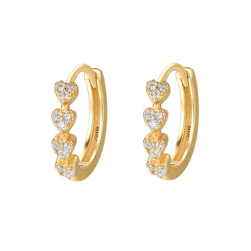Серьги-вкладыши в форме сердца с бриллиантовой инкрустацией Изысканные серьги для пирсинга ушей для женщин Серьги в форме сердца Милый и простой стиль