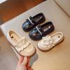 Girls Leather Shoes Black British Style New Children's Shoes Little Girl Princess Shoes Single Shoes Beanie Shoes