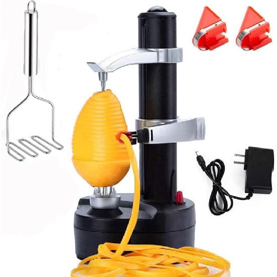 Electric Potato Peeler Automatic Potato Peeler Machine, Electric Peeler Fruits and Vegetables, Apple Peeling Machine for Kitchen [1 Adapter 2 Extra