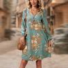 New Style Long-sleeved Dress In Autumn Style A-line Round Neck Fashionable Midi Dress