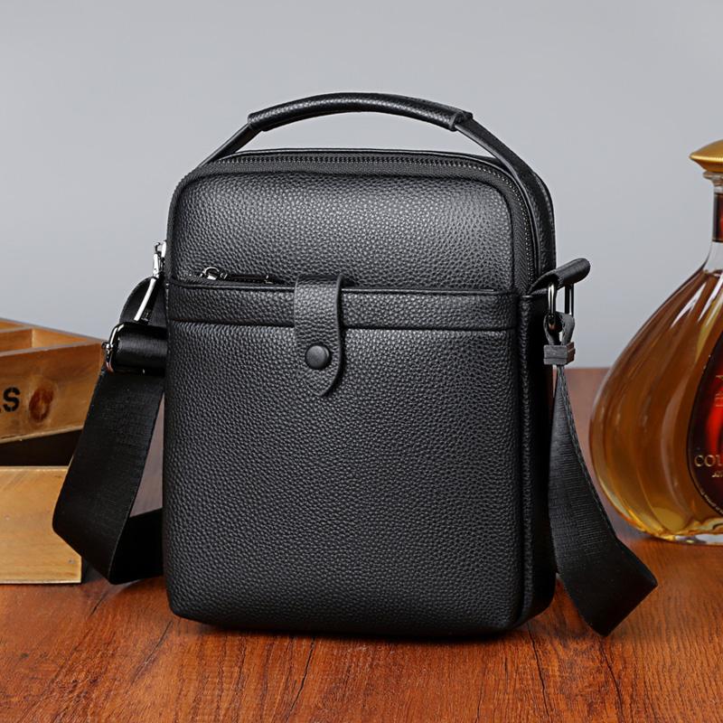Business Style Men's Shoulder Bags  PU Leather Man's Small Messenger Bag Luxury Design Men Handbag Bag Shoulder Bags