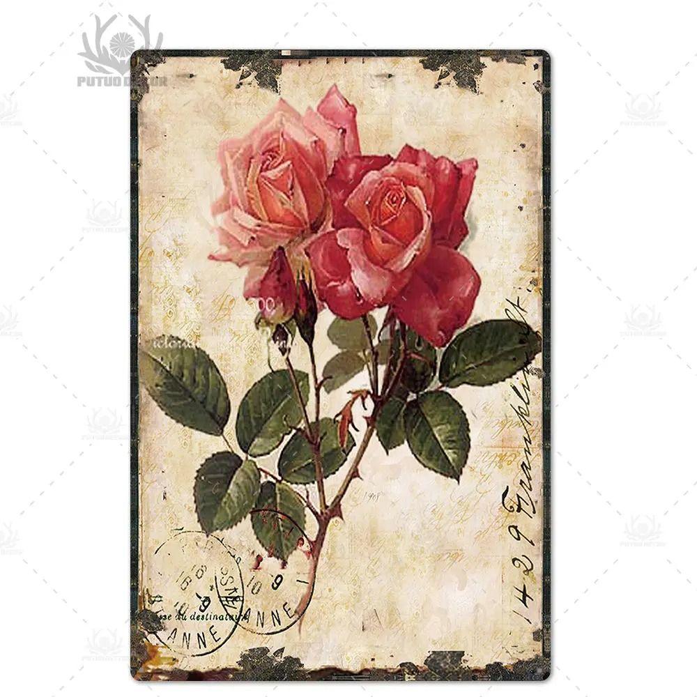 Оловянная вывеска в прованском стиле, французское деревенское металлическое настенное искусство 20x30 см