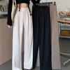 Повседневные широкие брюки для женщин на лето, новые узкие и свободные с высокой талией, большие размеры, универсальные прямые брюки для костюма