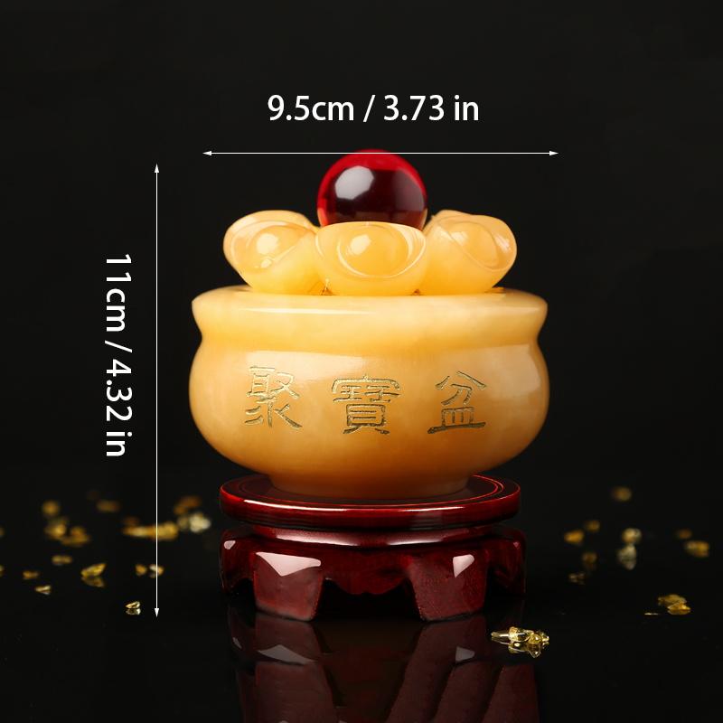 Topaz- Ingot Lucky Cornucopia Decorative Ornament  Chinese Style Home Living Room Bedroom Office Decoration Shop Decoration