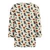 Women's T Shirt Tee Halloween Print Button  3/4 Sleeve Daily Weekend Fashion Basic V- Neck Regular Top