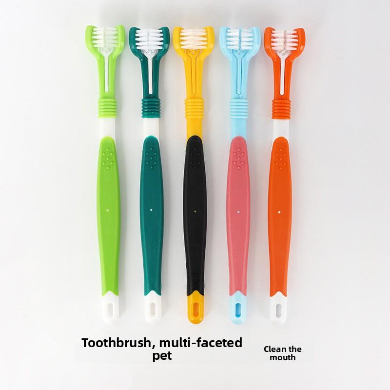 Cat Toothbrush, Three-headed and Three-sided Toothbrush, Dog Toothbrush, Pet Supplies, Pet Toothbrush, Oral Cleaning Dog Toothbrush