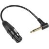 QIANRENON 90 Angle TS 6.35mm To XLR Unbalanced Microphone Cable, XLR Female To 1/4" 6.35mm TS Right Angle Mono Audio Extension Cable for Mixer Amplif