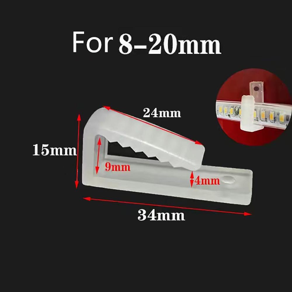 Неоновая лента LED Фиксирующие клипсы Держатель Соединитель Аксессуары 6мм 8мм 10мм 12мм 15мм 18мм 20мм Для фиксации неонового света COB Светодиодная лента Пряжка