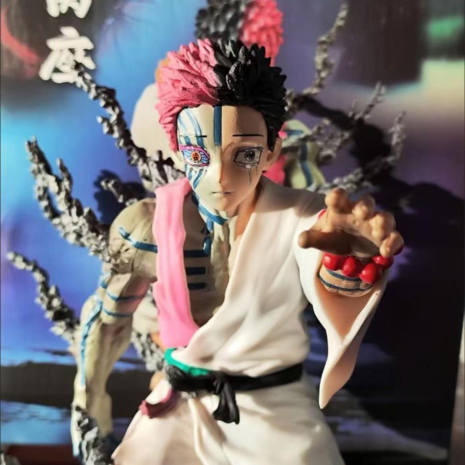 Bandai 15cm Demon Slayer Akaza Repentance Kneeling Figure 15cm PVC Collectible Model Toy