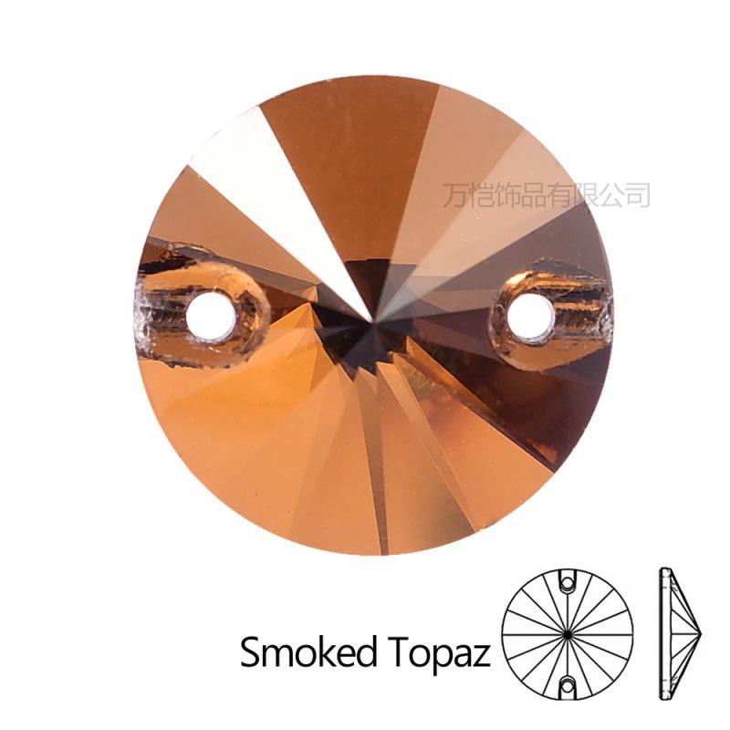 Gold Bottom Glass Hand Sewn Drill Satellite Double Hole, Flat Bottom Double Buckle Hand Sewn Drill Diy Clothing Accessories Accessories Rhinestone