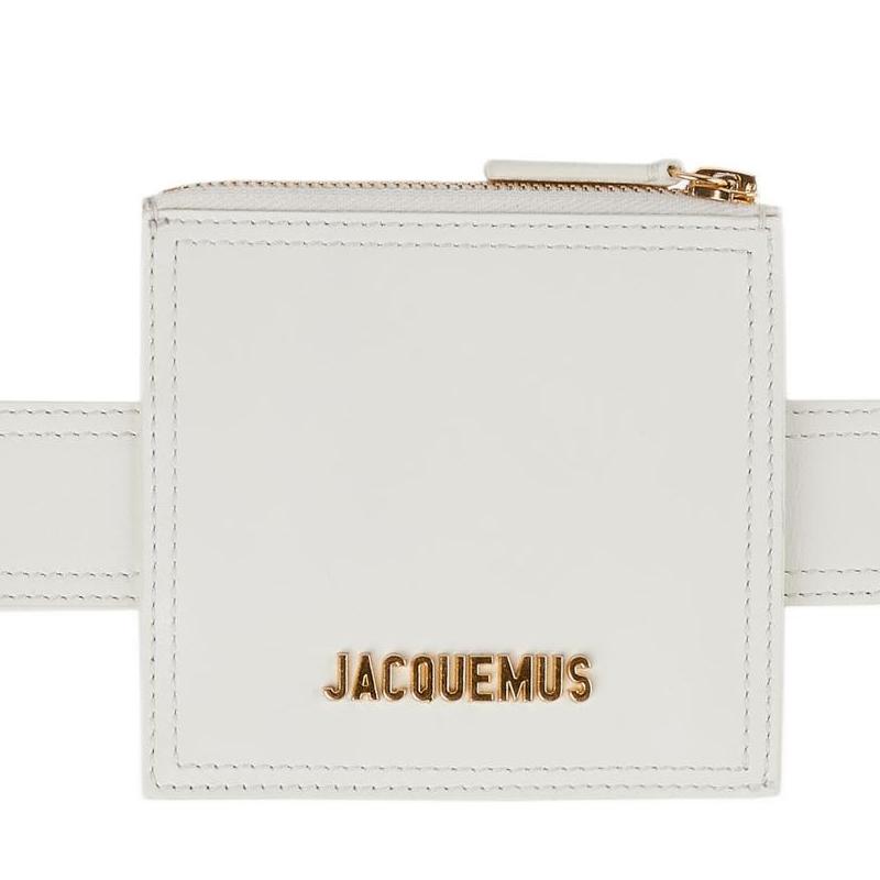 Jacquemus Логотип Регулируемая пряжка Кожаная поясная сумка Женские сумки Белый 211AC15211300100