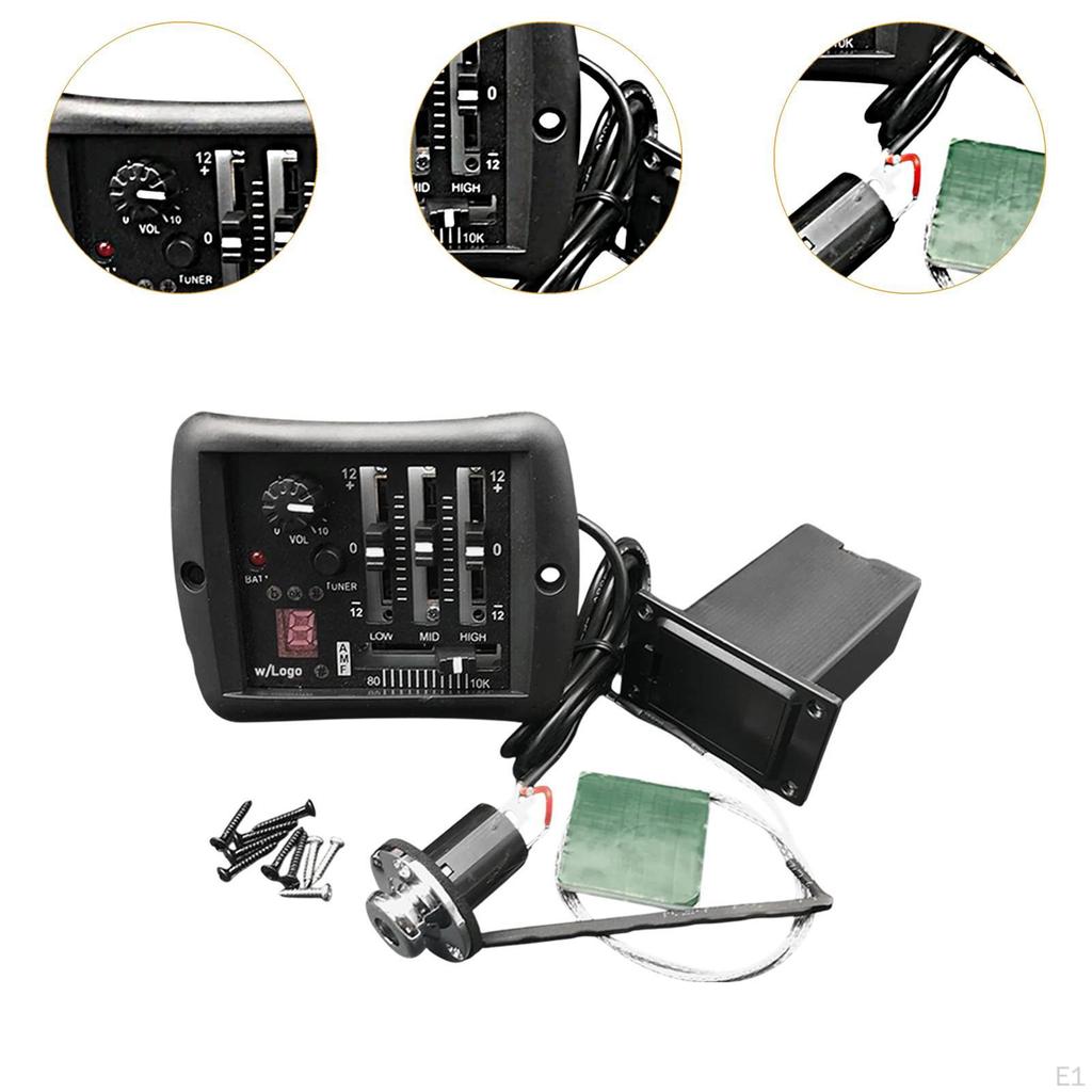 4-полосный эквалайзер, цифровой тюнер, звукосниматель с эквалайзером для акустической гитары с ЖК-дисплеем