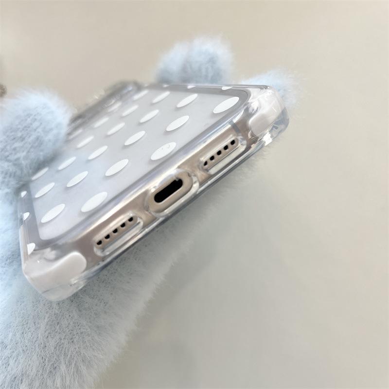 Чехол для телефона iPhone 17 / 16 Pro Max / 15 Pro в корейском стиле, однотонный, в горошек